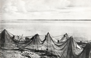 Fishing nets, in Nanosy, near the shores of Lake Narocz